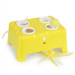 PawHut 3 in 1 Interactive Cat Toys with Mouse & Feather Teaser Toy Rechargeable Automatic for Indoor Kittens & Adult Cats