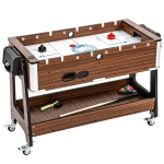 SPORTNOW 3-in-1 Multi Speltafel Draaibaar | Multifunctionele Speeltafel met Biljart, Tafelvoetbal, Airhockey & Opbergvak