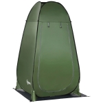 Outsunny Tenda Doccia da Campeggio e Spiaggia con Porta a Cerniera e Borsa di Trasporto, 126x124x189 cm, Verde Scuro