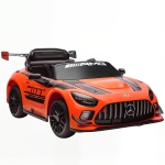 AIYAPLAY Mașină Electrică Copii 3-8 Ani Mercedes-AMG 12V cu Telecomandă, Faruri LED, Roți de Transport, Portocaliu