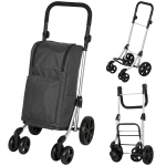 HOMCOM Carrito de la Compra Bolsa de 46 L Plegable con Bolsa Refrigerada Asa Ajustable Armazón de Aluminio Gris Oscuro
