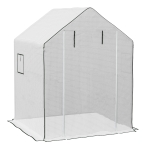 Outsunny Cubierta de Repuesto para Invernadero 140x143x190cm con Ventana Puerta Enrollable Anti-UV para Plantas Jardín Blanco