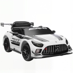 AIYAPLAY Auto Electric pentru Copii de 3-8 Ani Mercedes-AMG 12V cu Telecomandă, Faruri LED, Roți pentru Transport, Alb