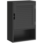 HOMCOM Armadietto Bagno a Parete con Ripiano Regolabile e Anta Ammortizzata, 40x20x60 cm, Nero
