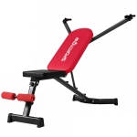 SPORTNOW Panca pesi pieghevole con bande elastiche, schienale regolabile ed estensione gambe