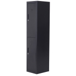 Vinsetto Armoire à casiers à 4 niveaux, casier vestiaire métallique avec 2 portes verrouillables à 2 clés, 38x46x180cm, noir