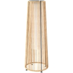 Outsunny Farola Solar Exterior de Ratán Sintético con Luces LED Encendido y Apagado Automático Impermeable Ø21,5x61 cm Natural