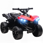 AIYAPLAY Quad Eléctrico para Niños 6 V Quad para Niños de 18 a 56 Meses Velocidad hasta 3 km/h Faros y Música 70x42x45 cm Rojo