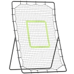 HOMCOM Baseball-Rückprallnetz, wetterbeständig, Metallrahmen, grüne Trefferzone, 174H x 123B x 90T cm