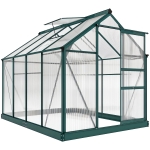 Outsunny kas met polycarbonaat behuizing en dakklep, 190x 252 x 201 cm