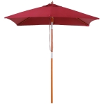 Outsunny Zonnescherm tuinscherm knikbaar bescherming tegen de zon 3-delig hout+polyester wijnrood