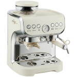 HOMCOM 15 Bar Coffee Machine, with Adjustable Grind, Steamer and Accessories - Cream White