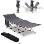 Outsunny Veldbed, Opvouwbaar Campingbed, Weerbestendig, Incl. Draagtas, 190 x 68 x 52 cm, Grijs