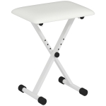 HOMCOM Klavierhocker Höhenverstellbare Klappbare X-förmige Klavierbank mit Kunstleder Kissen 39 x 29 x 37-47 cm Weiß