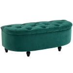 HOMCOM Hocker mit Stauraum, Sitztruhe, gepolstert, soft-close Deckel, Samtoptik, 118 x 45 x 45 cm, Dunkelgrau