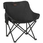 Outsunny Campingstoel, Opvouwbaar, Stalen Frame, Stofzitting, Draagtas, Zwart