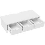 HOMCOM Monitor Stand Riser with 3 Drawers, Monitor Riser for Laptop, Computer, PC, Small Printer, 51 x 24 x 13cm, White