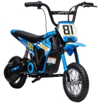 AIYAPLAY Moto Eléctrica para Niños 24V con Motor 250W Velocidad de 6-16km/h Ruedas de 12'' para Niños de 8-12 Años Azul
