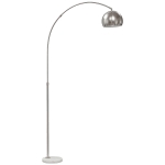HOMCOM Lampada da terra ad arco con base in marmo 167 cm, argento