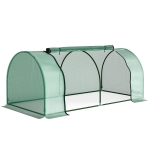 Outsunny Serra da giardino a Tunnel in Acciaio e con Copertura in PVC, 200x100x80 cm, Verde