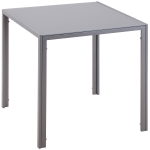 HOMCOM Vierkante Eettafel Keukentafel Glazen Tafel, Glasblad, Compact Ontwerp, Grijs
