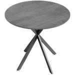 HOMCOM Table à Manger Ronde pour 2 Personnes avec Plateau Aspect Bois et Piètement Croisé en Acier, Gris