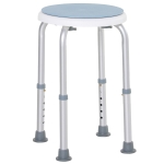 HOMCOM Tabouret de douche siège de douche antidérapant tabouret de bain hauteur réglable pivotant à 360° en aluminium