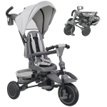 AIYAPLAY Triciclo per Bambini 6 in 1 con Maniglione di Spinta e Sedile Girevole, 111.5x52x98 cm, Grigio
