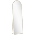 HOMCOM Miroir de sol arqué pleine longueur miroir sur pied cadre en effet imitation pierre pour salon chambre 50 x 160 cm blanc