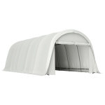 Carport Outsunny 3,6 x 7,2 m Rezistent, Garaj Portabil cu Protecție Solară UPF50+, Cadru Galvanizat, Ușă Mare Rulantă pentru Mașini, Camioane, Bărci, Motociclete, Biciclete, Alb Crem