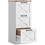 HOMCOM Cajonera de Oficina con 3 Cajones para Archivos Colgantes Carta/A4 40x40x101 cm Blanco