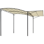 Outsunny Pavillon mit klappbarer Dacherweiterung wetterfest 3 x 2,5 m Cremeweiß