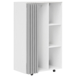 HOMCOM Stand Appendiabiti con 4 Ruote, Ripiani Aperti, Asta per Vestiti, Tende per Guardaroba, per Camera da Letto Soggiorno Corridoio, Bianco