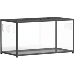 PawHut Jaula para Hámster Hábitat para Roedores con Visión Panorámica 360° Estructura Metálica Robusta Espacio Profundo 100x50x52,5 cm Negro