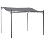 Outsunny Cenador de Jardín 3x3 m Pérgola con Toldo y 16 Orificios de Drenaje para Patio Terraza Metal y Poliéster 180 g/m² Resistente Gris