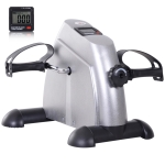 HOMCOM Mini Cyclette Portatile per Gambe e Braccia, Pedaliera per Riabilitazione con Display LCD, Argento