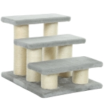 PawHut Escalera para Perros y Gatos de 3 Peldaños 34 cm para Cama y Sofá Gris
