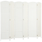 HOMCOM Paravent interieur en bois 6 panneaux 240 x 170 cm séparateur de pièce pliable pour salon, chambre à coucher, naturel