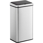 HOMCOM Sensor Mülleimer 50L Edelstahl Automatischer Mülleimer mit Soft-Close-Deckel Bewegungssensor 35,5 x 26 x 67 cm Silber