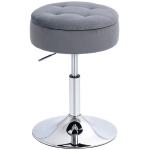 HOMCOM Barhocker, Bistrohocker mit Stauraum, Drehbar Barstuhl, Höhenverstellbar Küchenhocker mit Samtbezug, 39x39x65 cm, Grau