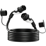 HOMCOM Typ 2 EV-laadkabel, 11 kW, 16 A, Mode 3, 3-fasen, 5 m – Verlengkabel voor elektrische auto's & plug-in hybrides