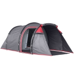Outsunny Tienda de Campaña Familiar 2 Personas Plegable Impermeable a Prueba de UV 20+ con Vestíbulo 426x206x154 cm Gris Oscuro