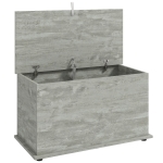 HOMCOM Baú de Arrumação Banco de Arrumação com Tampa Dobrável e Dobradiças de Segurança 80x40x45 cm Cinza