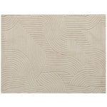 HOMCOM Covor Modern Antiderapant din Poliester și Bumbac cu Design Liniar, pentru Living, Dormitor, Crem