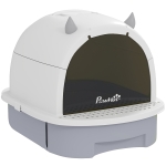 PawHut Enclosed Cat Litter Box w/ Pull-Out Drawer, Scoop, Deodorising Bags for Odour Control, Privacy, Portable, Easy to Clean