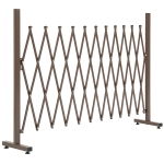 Outsunny Hek Voortuin Flexibel Breedte Scharend Hekwerk 300 Cm Tuin Afscheiding, Bruin