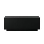 Aparador para sala de estar, armário de arrumação largo de três portas, design minimalista moderno, 35x160x60 cm, Preto