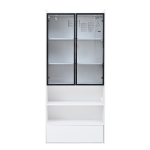 Vitrine alta, iluminação LED controlada por app, 6 prateleiras, 80x34x180 cm, Branco