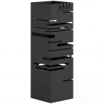 HOMCOM Portaombrelli Quadrato in Metallo con Vassoio Antigoccia Rimovibile e 4 Ganci, 15.5x15.5x49 cm, Nero
