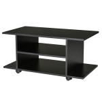 Homcom Mobilier Pentru Tv in Lemn cu Roti, Negru,40x40x80cm